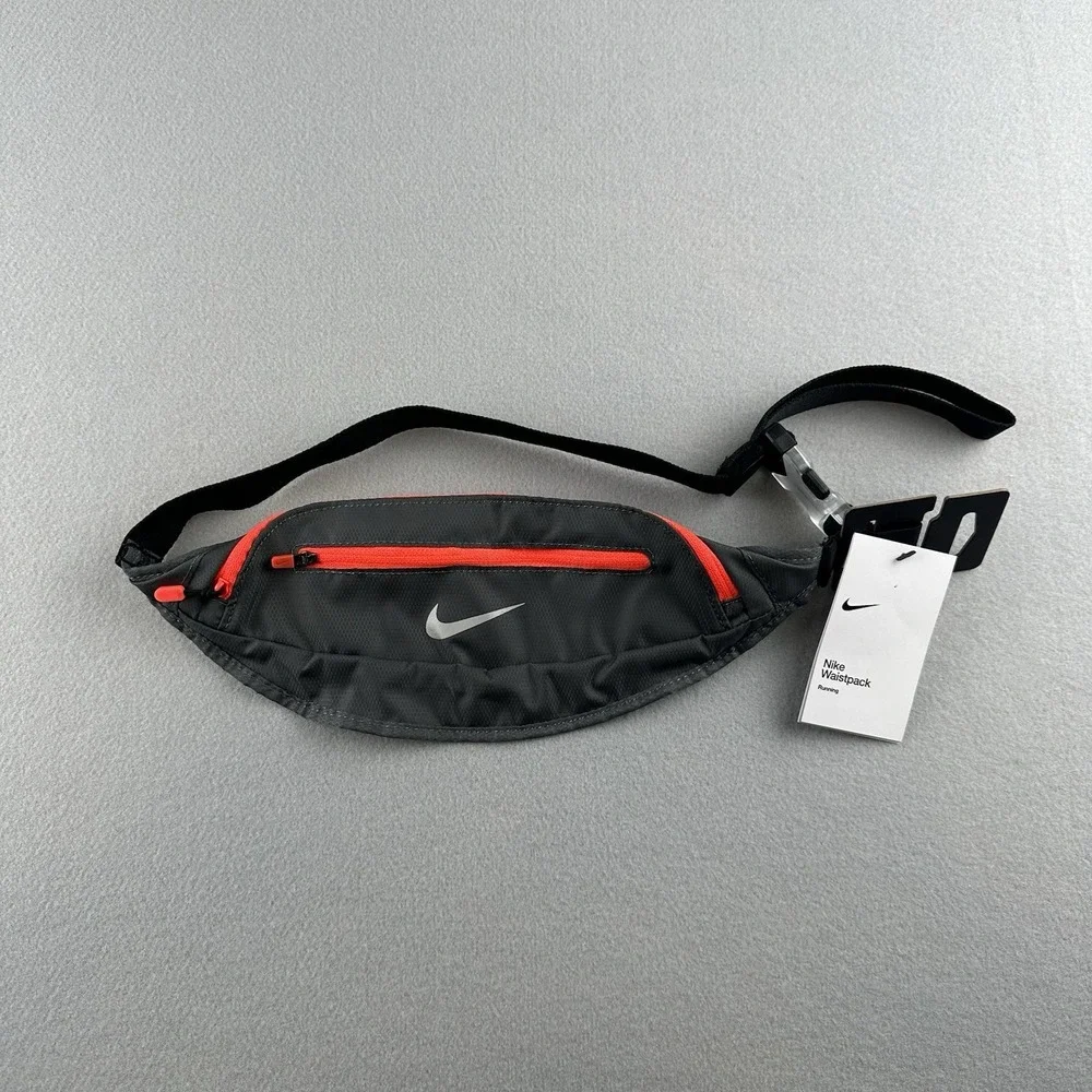 Nike Running Adjustable Slim Lightweight Waistpack Unisex‎ Graphite Grey Red NWT